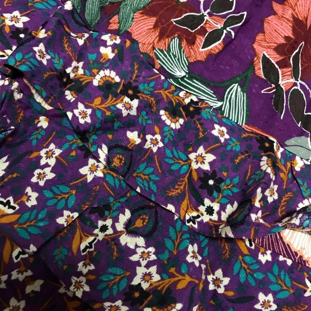 Band Of The Free Margaux Purple Mixed Floral Mini Dress NWT - Picture 7 of 11